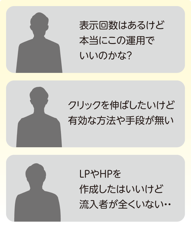 表示回数はあるけど、クリックを伸ばしたいけど、LPやHPを作成したはいいけど